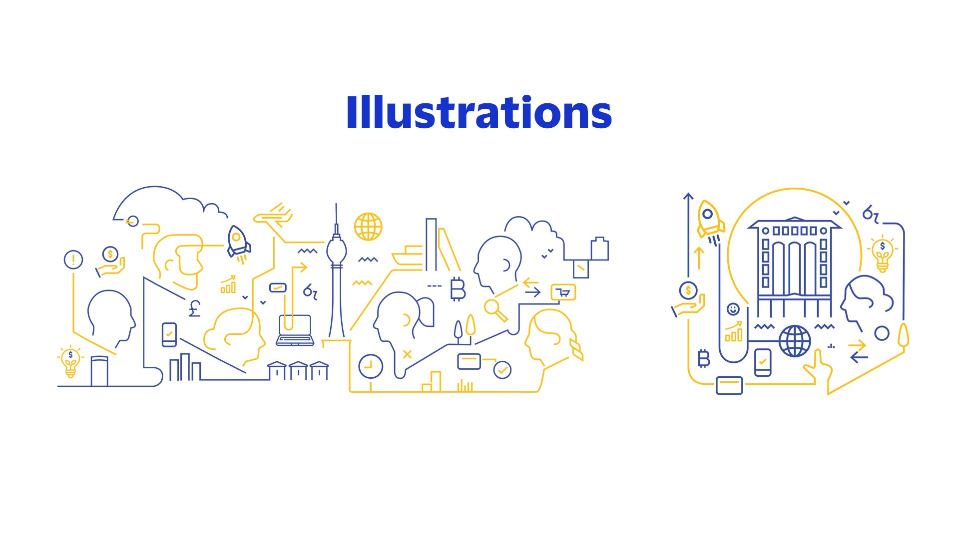 Original Visa Fintech Initiative illustration sets